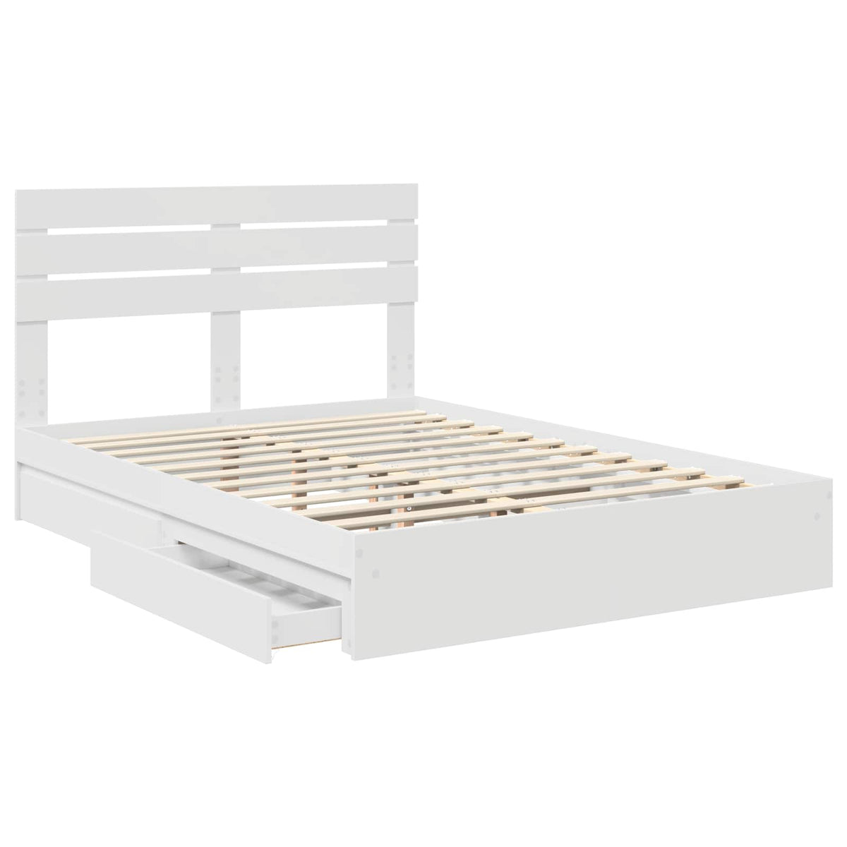 vidaXL Storage Bed with Drawer White 160 x 200 cm Engineered Wood 5