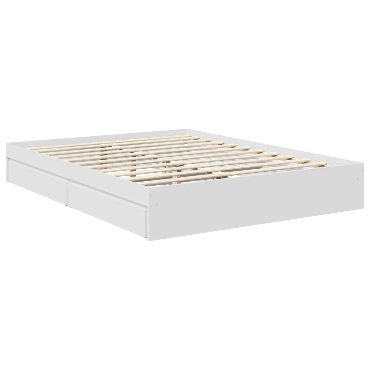 vidaXL Storage Bed with Drawer White 160 x 200 cm Engineered Wood 6