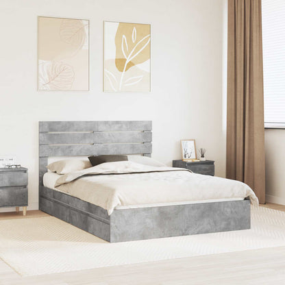 Storage Bed Engineered Wood Length 200 cm Concrete Grey 150 cm