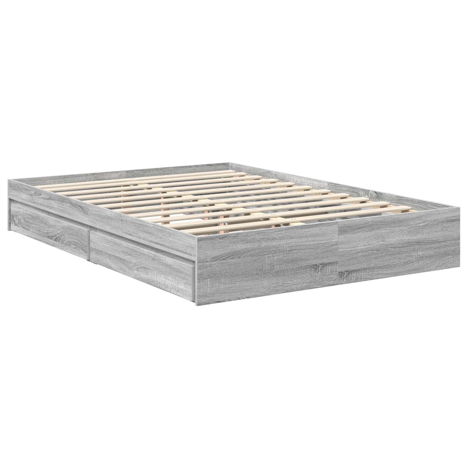vidaXL Storage Bed Grey Sonoma 140 x 200 cm Engineered Wood 6