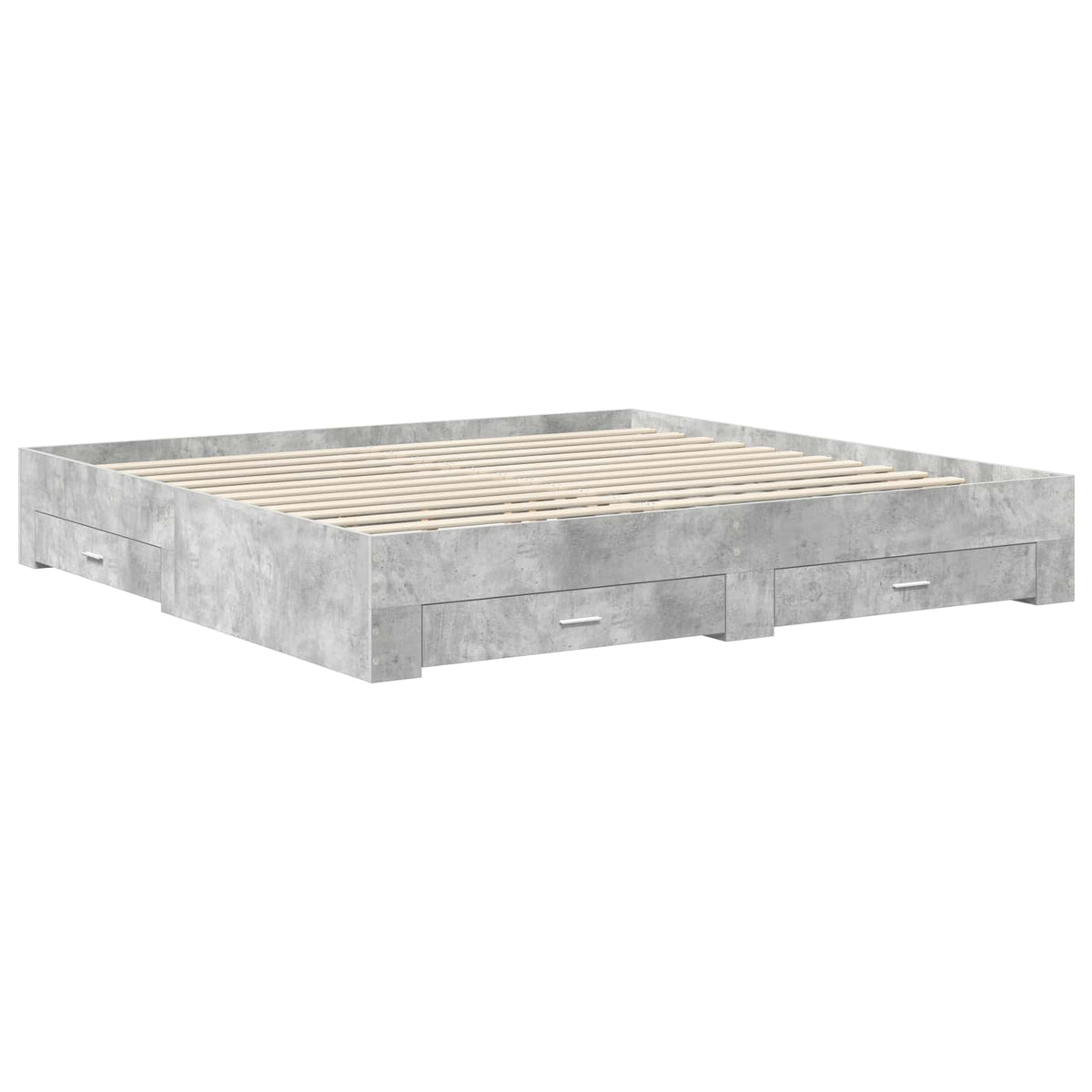 vidaXL Bed Frame Concrete Grey 200 x 200 cm Engineered Wood 6