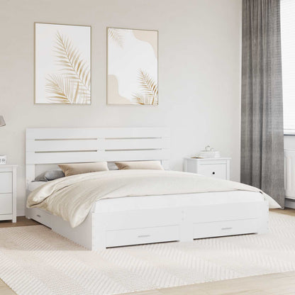 vidaXL Bed Frame with Drawer White 180 x 200 cm Engineered Wood 1