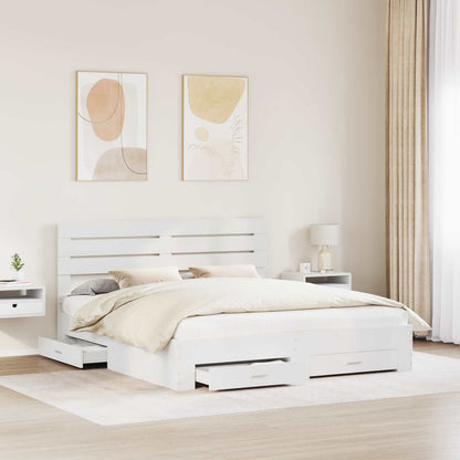 vidaXL Bed Frame with Drawer White 180 x 200 cm Engineered Wood 3