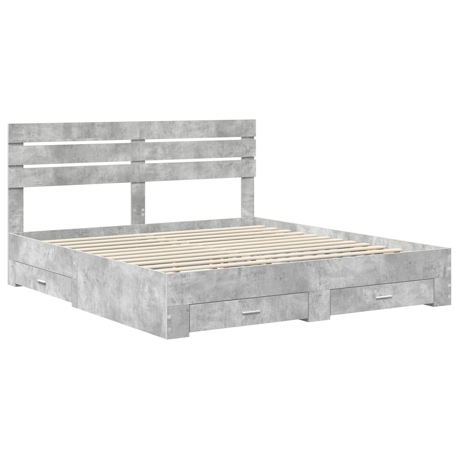 vidaXL Bed Frame Concrete Grey 180 x 200 cm Engineered Wood 4