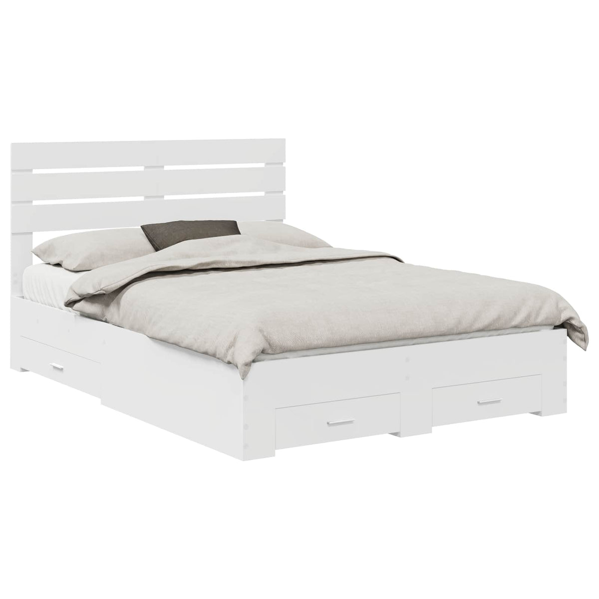 vidaXL Bed Frame with Drawer White 160 x 200 cm Engineered Wood 2