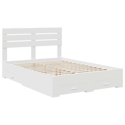 vidaXL Bed Frame with Drawer White 160 x 200 cm Engineered Wood 4