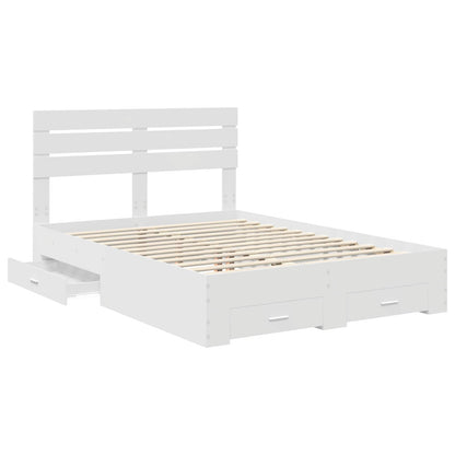 vidaXL Bed Frame with Drawer White 160 x 200 cm Engineered Wood 5