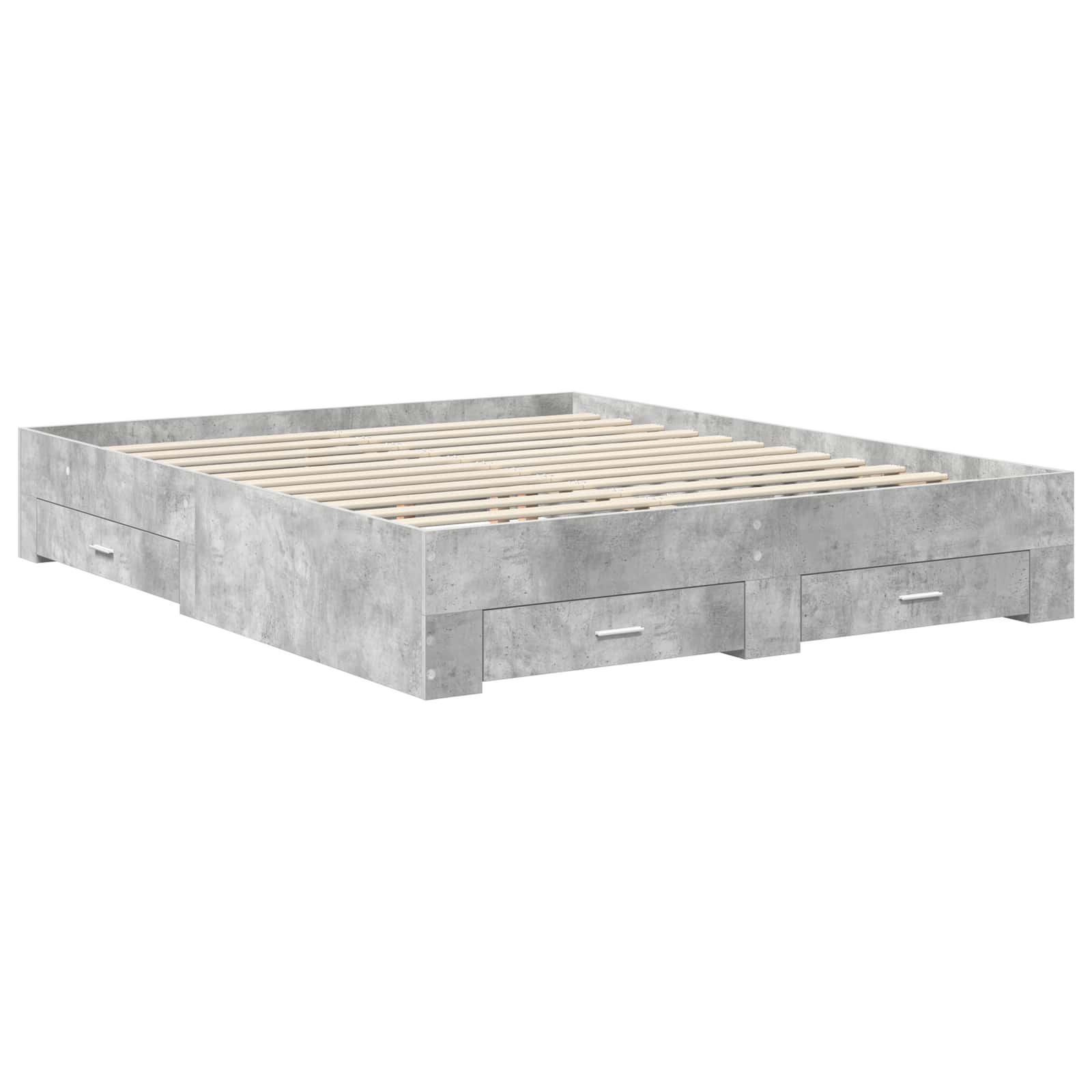 vidaXL Bed Frame Concrete Grey 160 x 200 cm Engineered Wood 6