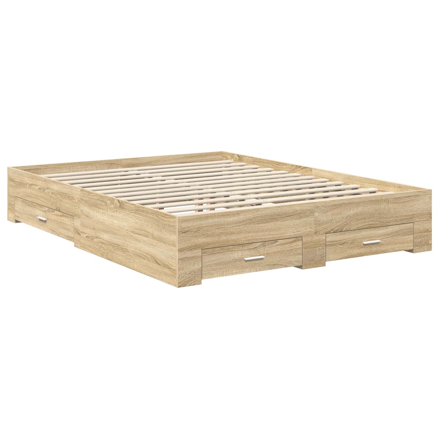vidaXL Bed Frame with Drawer Sonoma Oak 150 x 200 cm Engineered Wood 6