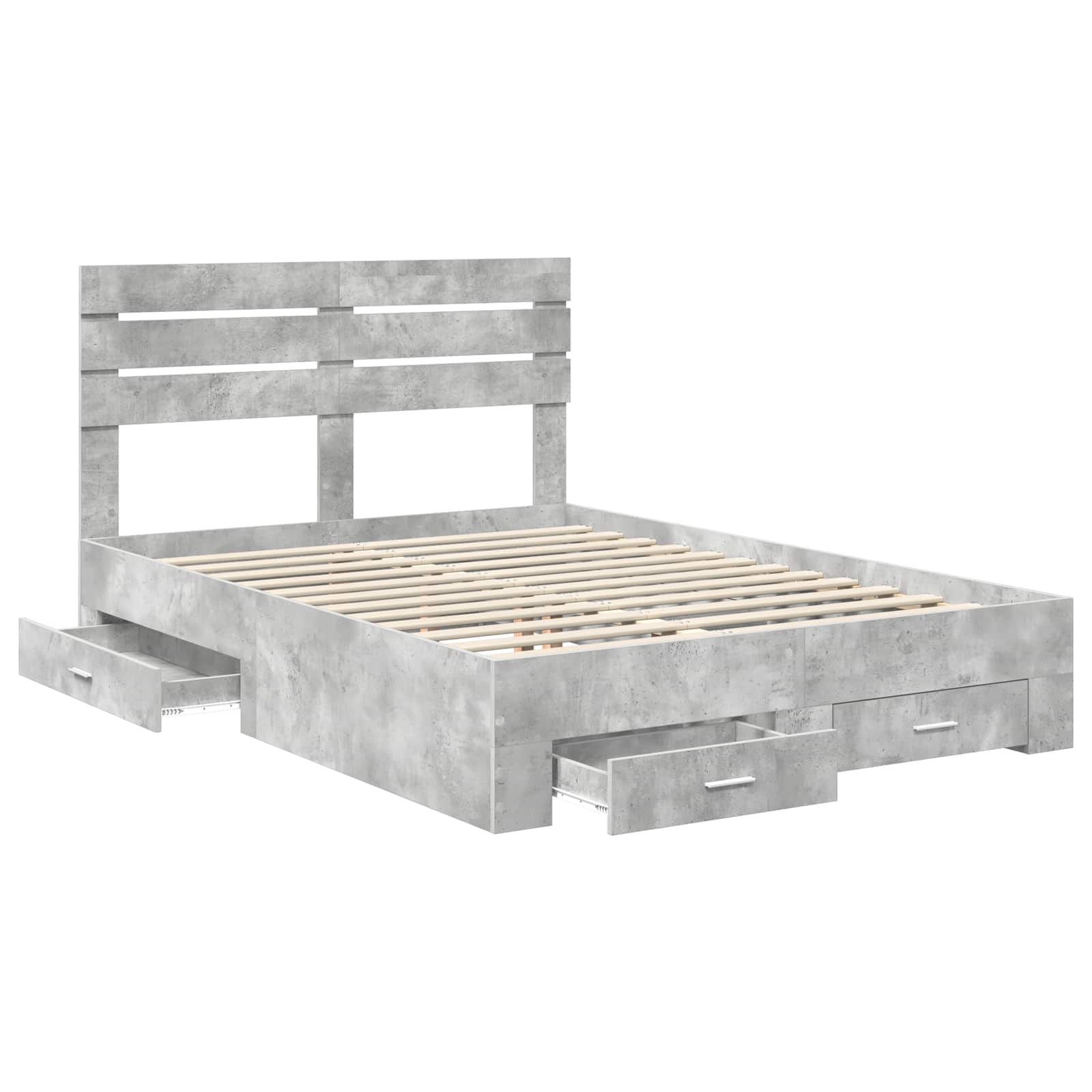 vidaXL Bed Frame Concrete Grey 150 x 200 cm Engineered Wood 5