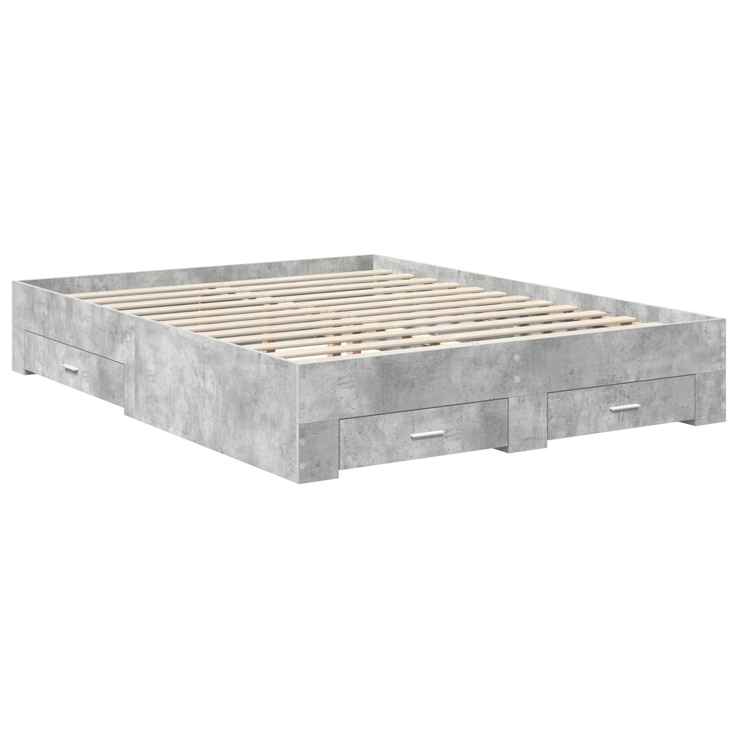 vidaXL Bed Frame Concrete Grey 150 x 200 cm Engineered Wood 6
