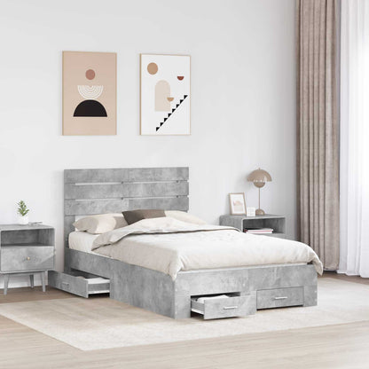 vidaXL Bed Frame Concrete Grey 120 x 190 cm Engineered Wood 3