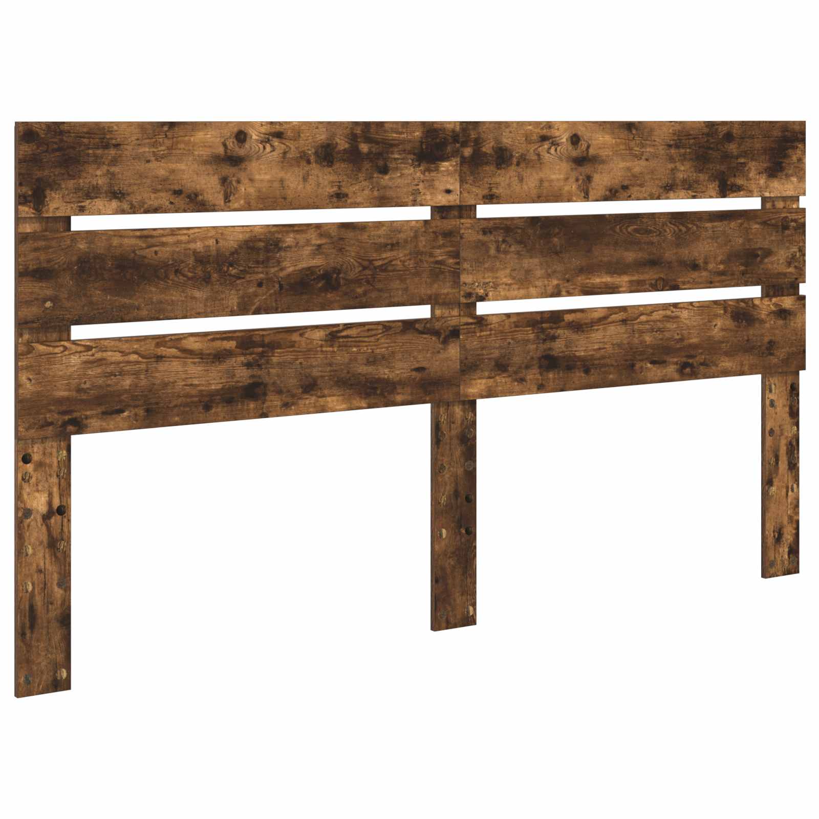vidaXL Bed Frame Smoked Oak 200 x 200 cm Solid Pine Wood 6
