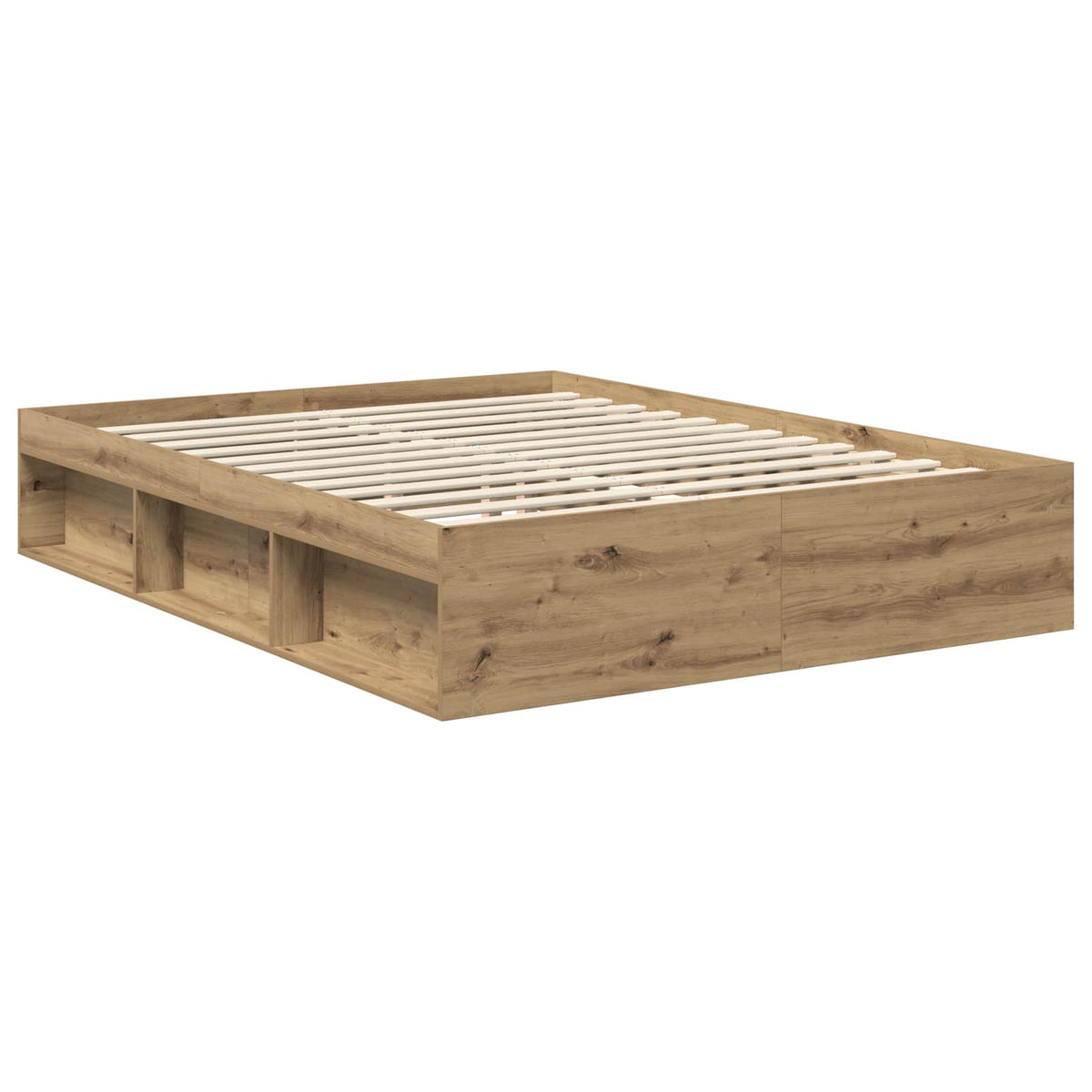 vidaXL Bed Frame Artisian Oak 150 x 200 cm Solid Pine Wood 5