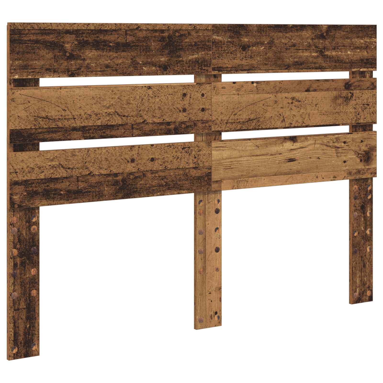 vidaXL Bed Frame with Headboard Old Wood 140 x 190 cm Solid Pine Wood 6