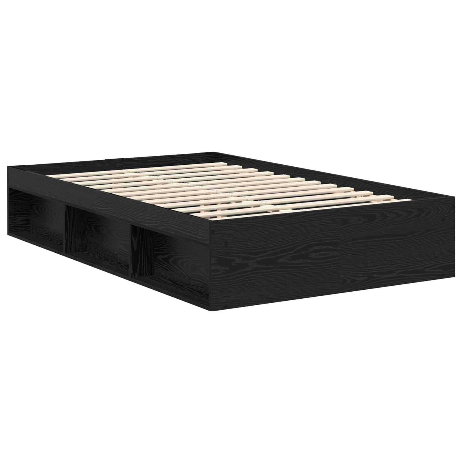 vidaXL Bed Frame with Headboard Black 120 x 190 cm Solid Pine Wood 5