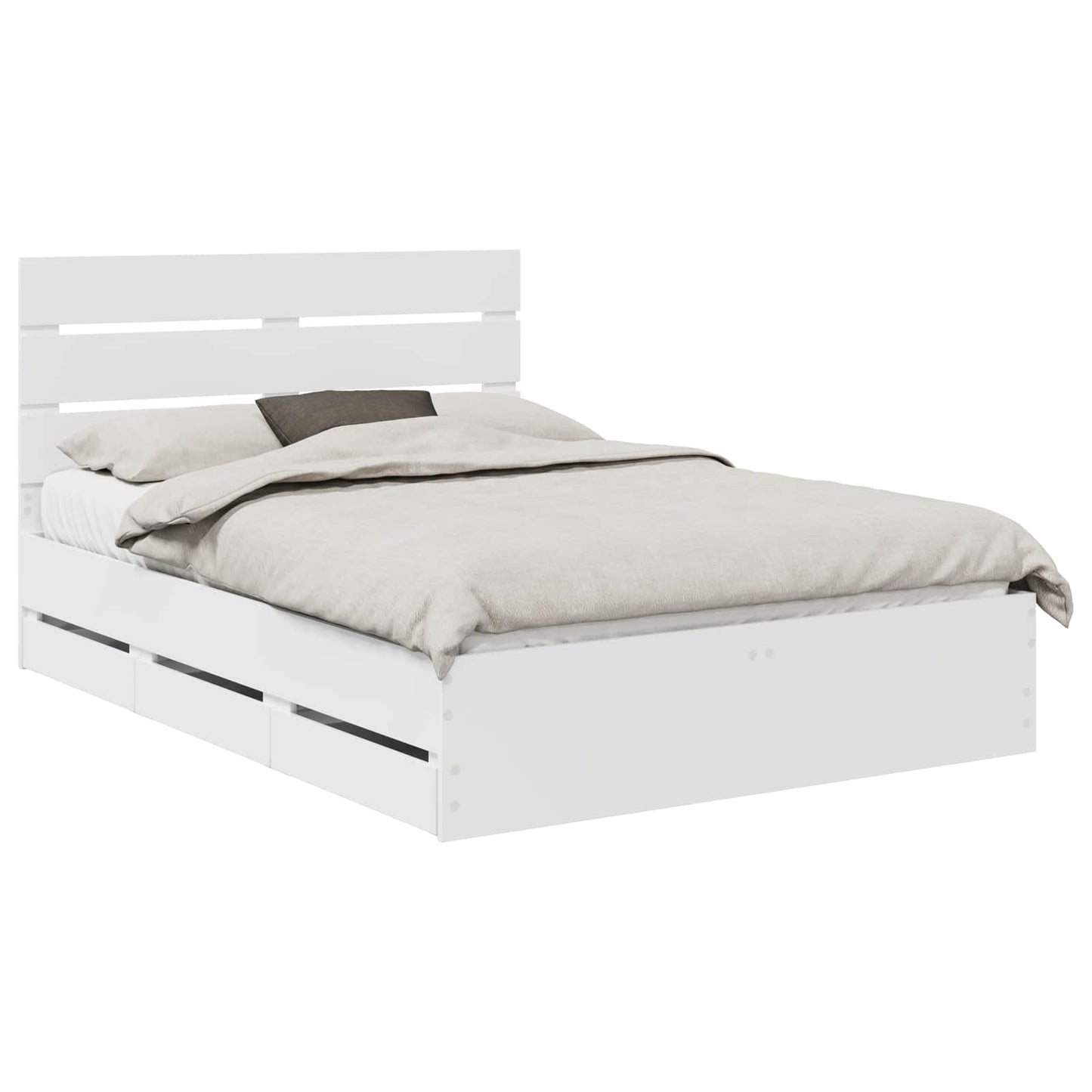 vidaXL Bed Frame with Drawer White 160 x 200 cm Engineer Wood 2