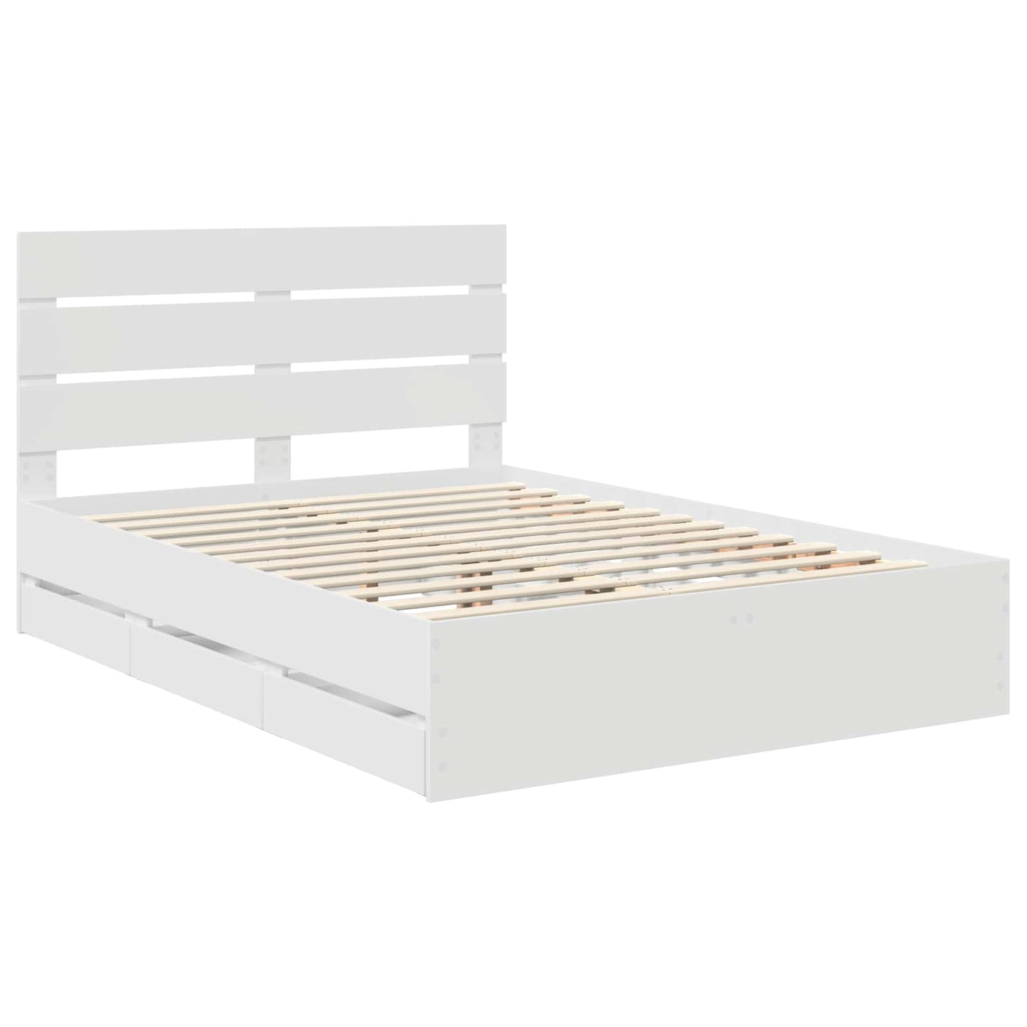 vidaXL Bed Frame with Drawer White 160 x 200 cm Engineer Wood 4