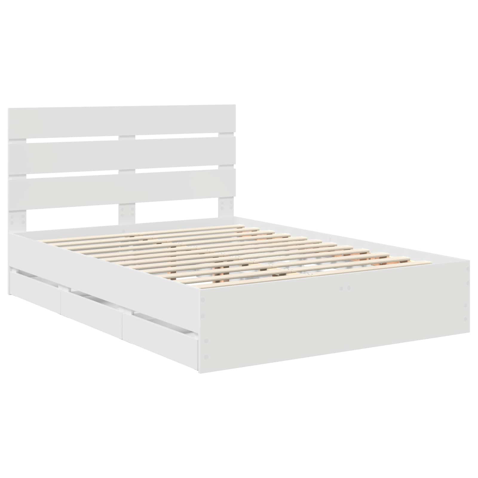 vidaXL Bed Frame with Drawer White 160 x 200 cm Engineer Wood 4