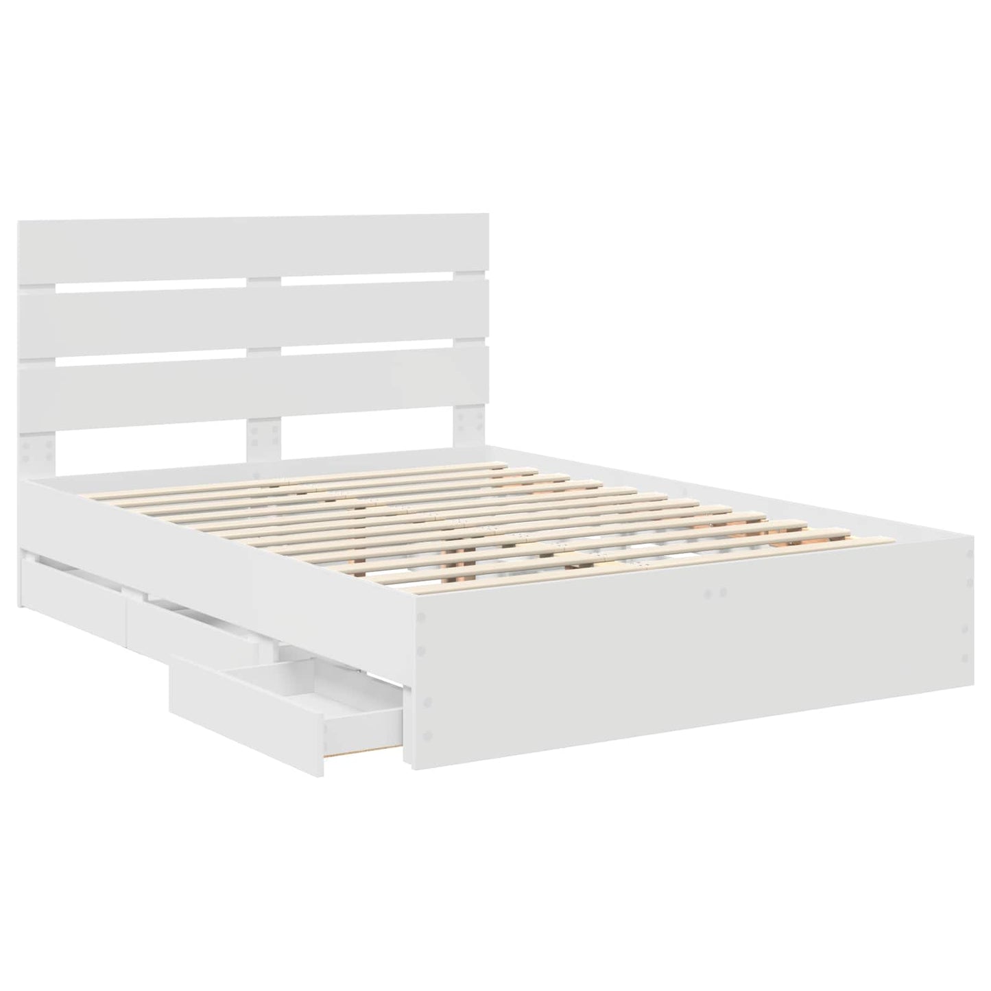 vidaXL Bed Frame with Drawer White 160 x 200 cm Engineer Wood 5