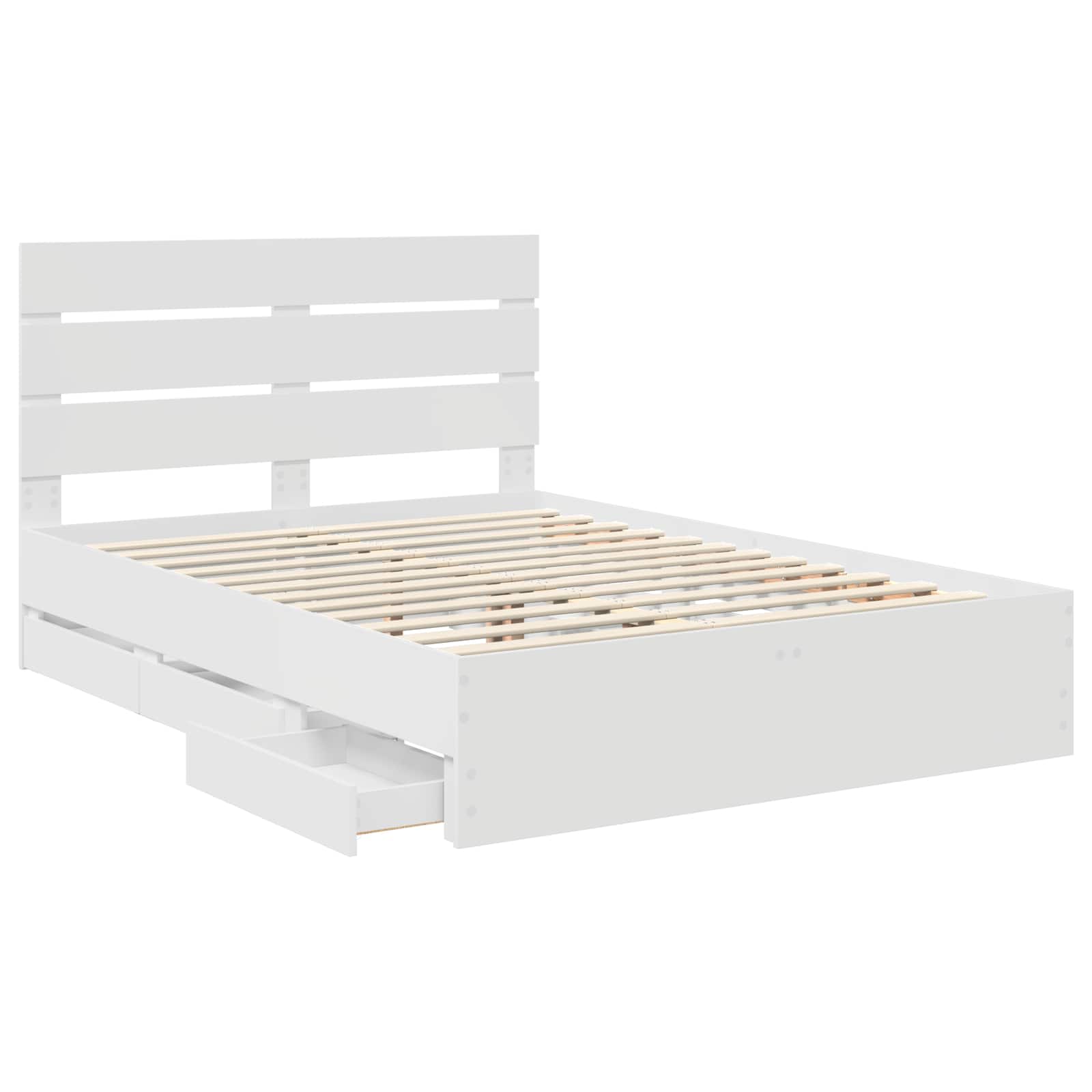 vidaXL Bed Frame with Drawer White 160 x 200 cm Engineer Wood 5