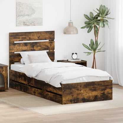vidaXL Bed Frame with Drawer Engineer Wood Length 190 cm
