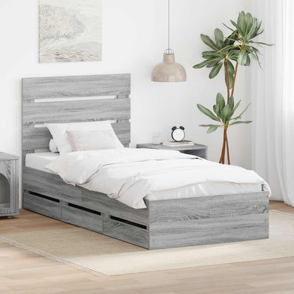 vidaXL Bed Frame with Drawer Engineer Wood Length 190 cm