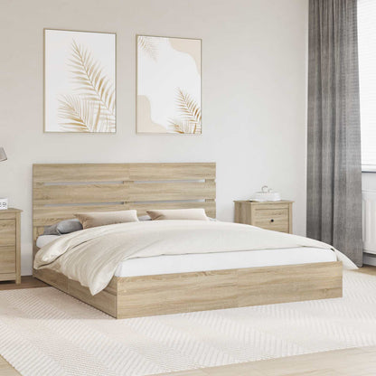vidaXL Storage Bed with Drawer Sonoma Oak 180 x 200 cm Engineered Wood 1