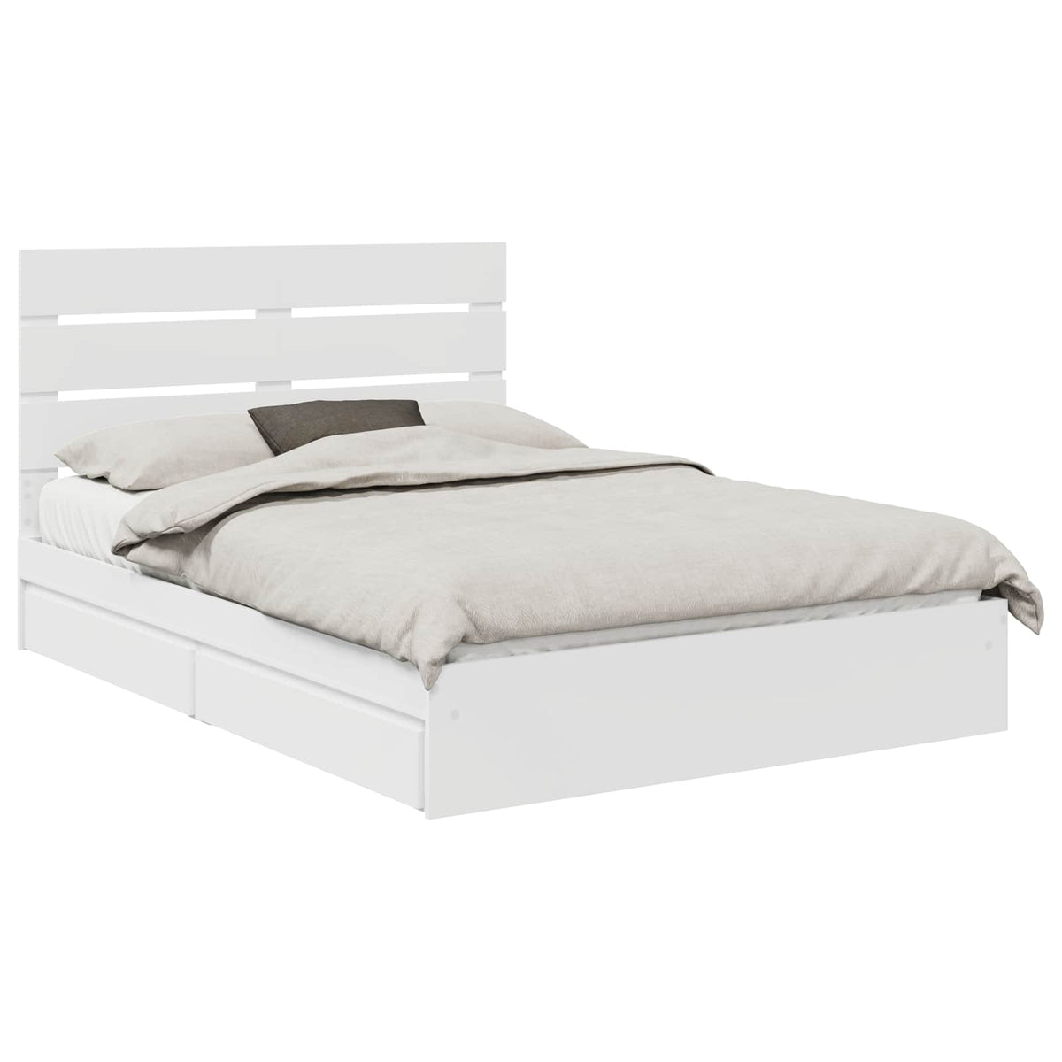 Storage Bed with Drawer Engineered Wood Length 200 cm White 160 cm