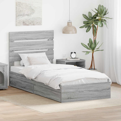 vidaXL Storage Bed with Drawer Engineered Wood Length 200 cm