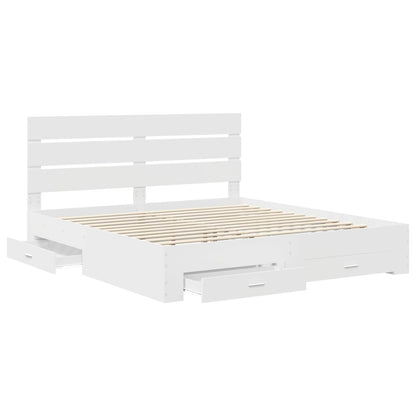 vidaXL Bed Frame with Drawer White 180 x 200 cm Engineered Wood 5