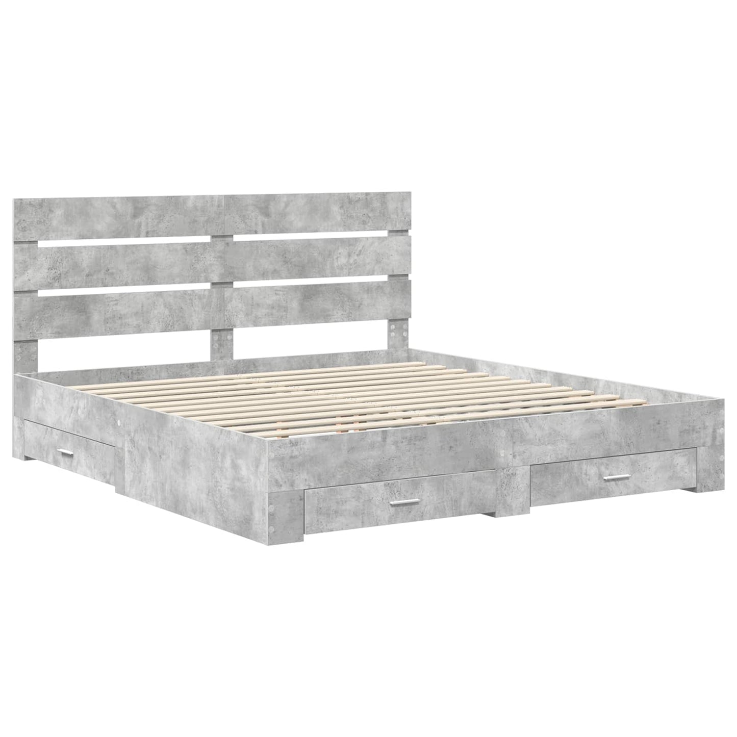 vidaXL Bed Frame Concrete Grey 180 x 200 cm Engineered Wood 4