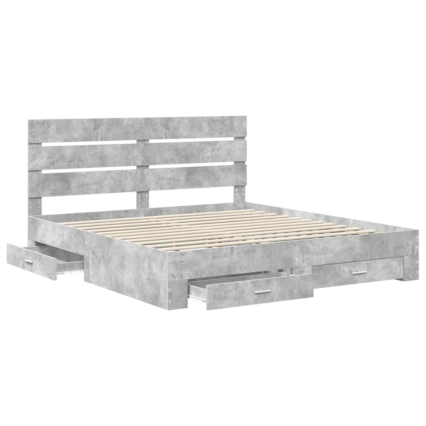 vidaXL Bed Frame Concrete Grey 180 x 200 cm Engineered Wood 5