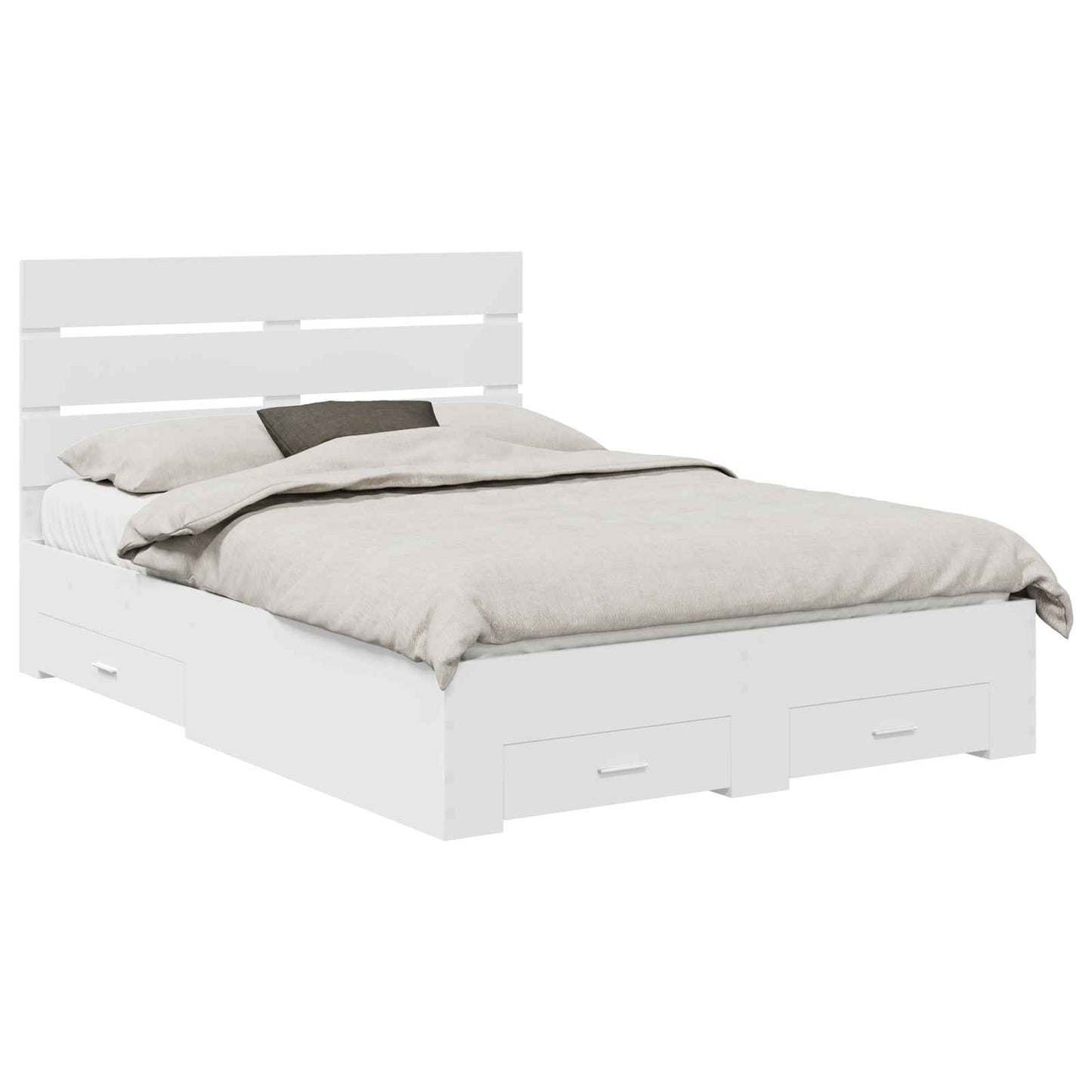 vidaXL Bed Frame with Drawer White 160 x 200 cm Engineered Wood 2