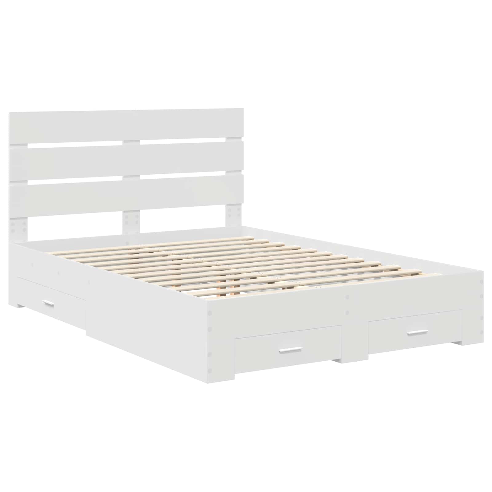 vidaXL Bed Frame with Drawer White 160 x 200 cm Engineered Wood 4