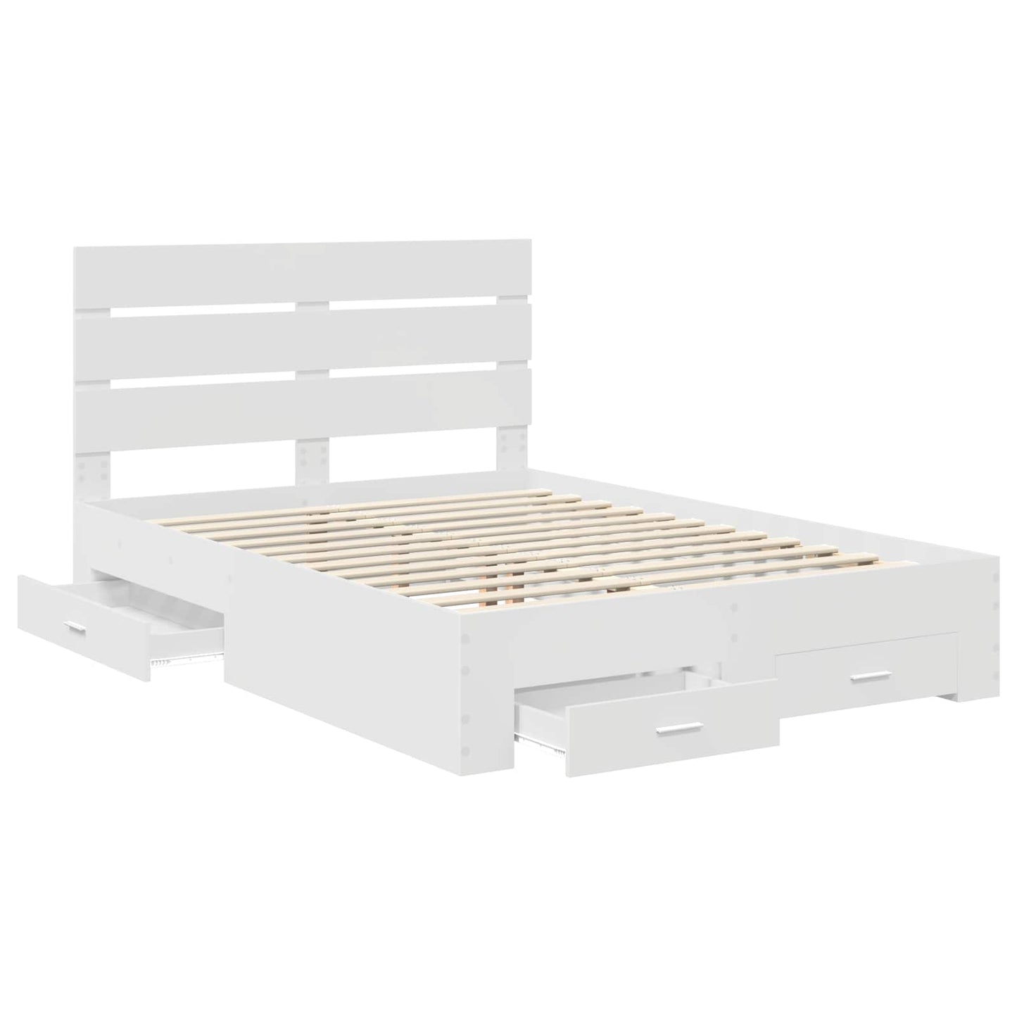 vidaXL Bed Frame with Drawer White 160 x 200 cm Engineered Wood 5