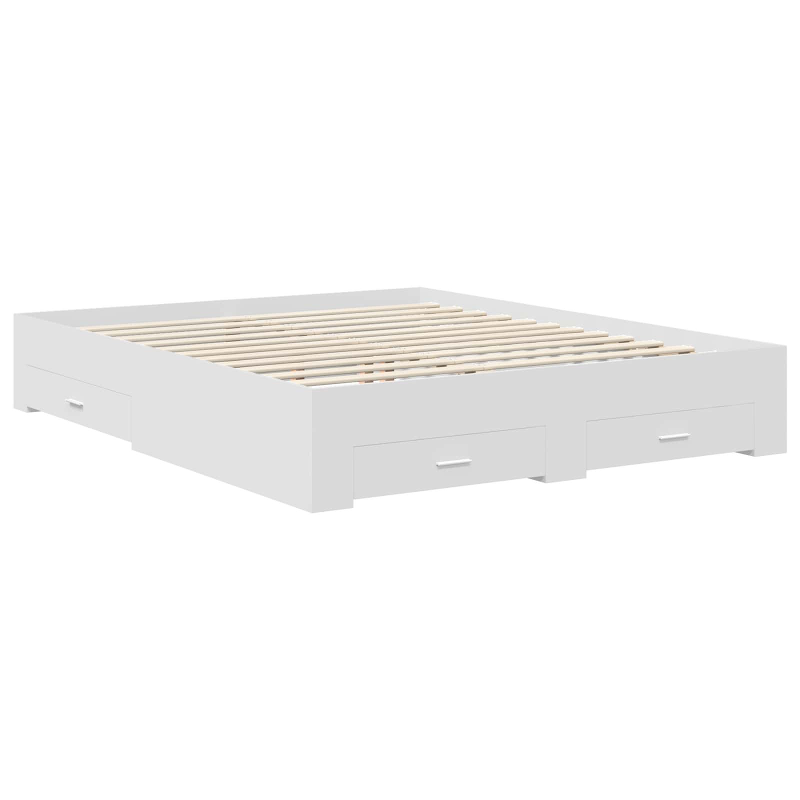 vidaXL Bed Frame with Drawer White 160 x 200 cm Engineered Wood 6