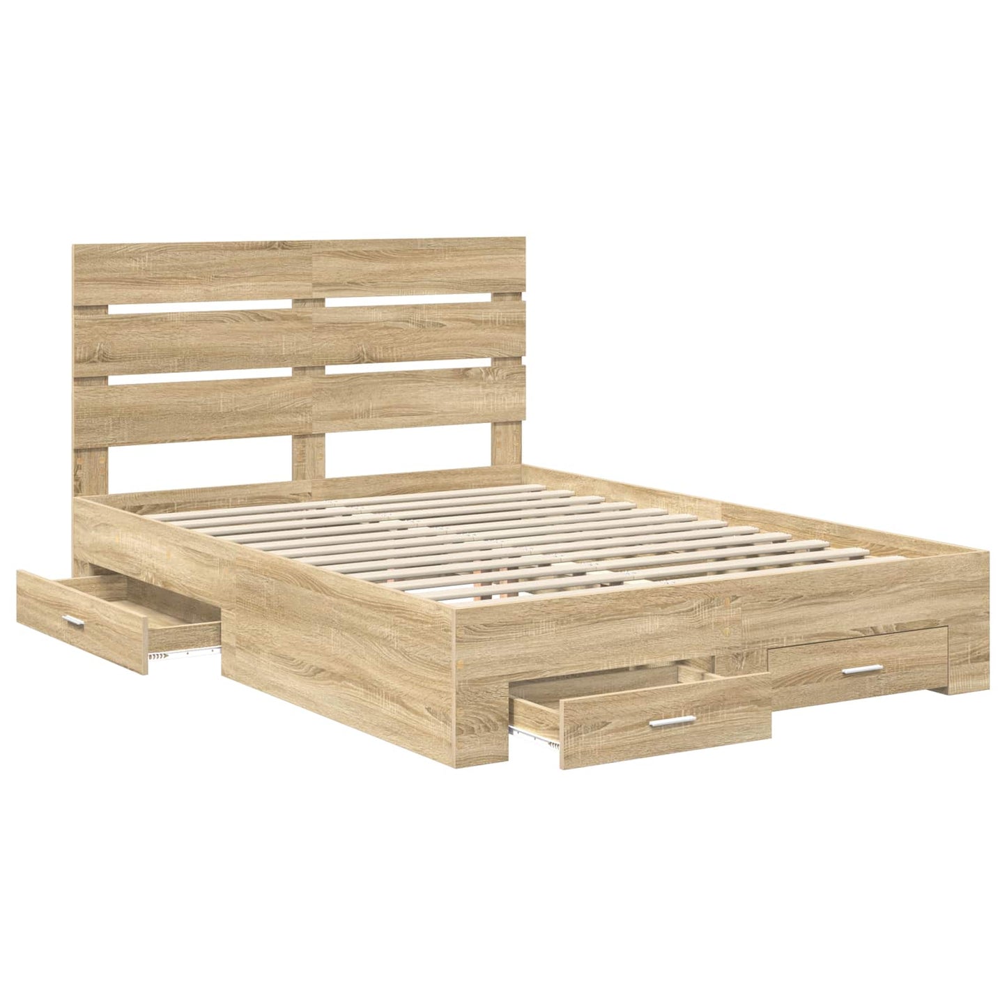 vidaXL Bed Frame with Drawer Sonoma Oak 150 x 200 cm Engineered Wood 5