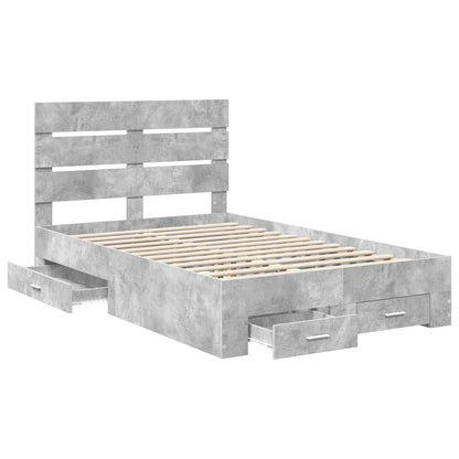 vidaXL Bed Frame Concrete Grey 120 x 190 cm Engineered Wood 5