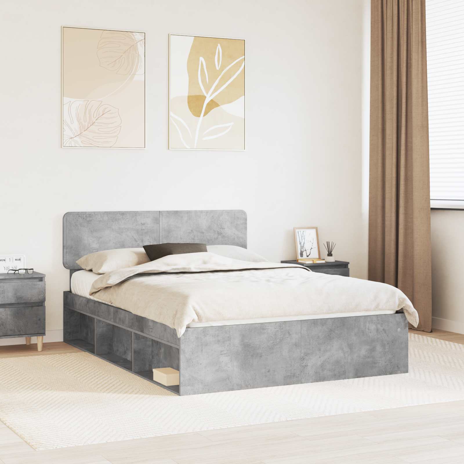 vidaXL Bed Frame with Headboard Concerte 160 x 200 cm Solid Pine Wood 1