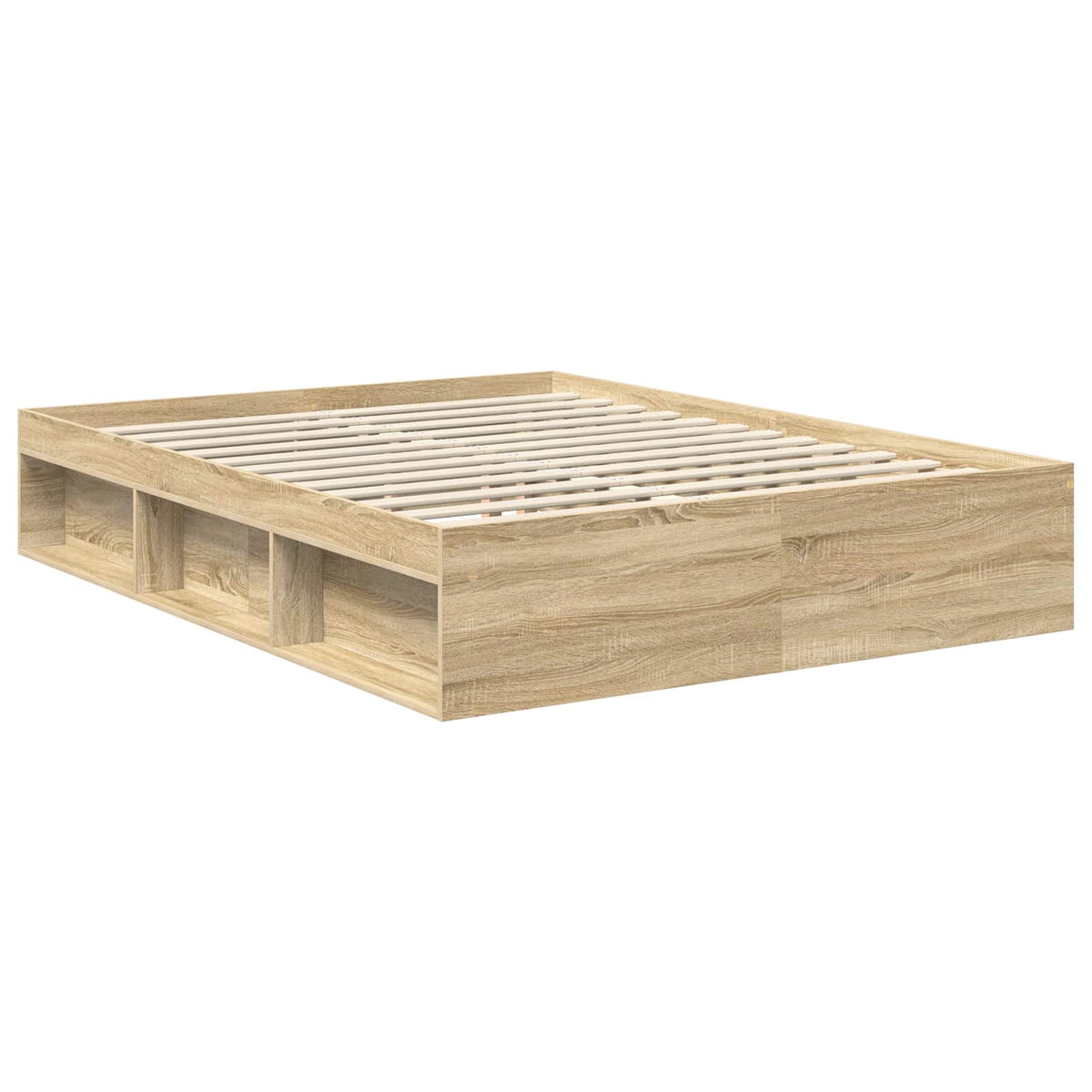 vidaXL Bed Frame Sonoma Oak 150 x 200 cm Solid Pine Wood 5