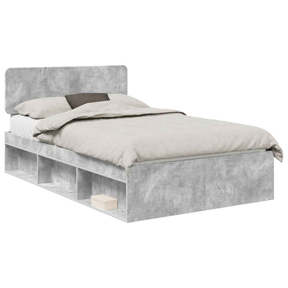 vidaXL Bed Frame Concerte Grey 135 x 190 cm Solid Pine Wood 2