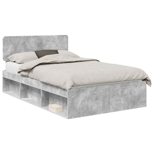 vidaXL Bed Frame Concerte Grey 135 x 190 cm Solid Pine Wood 2