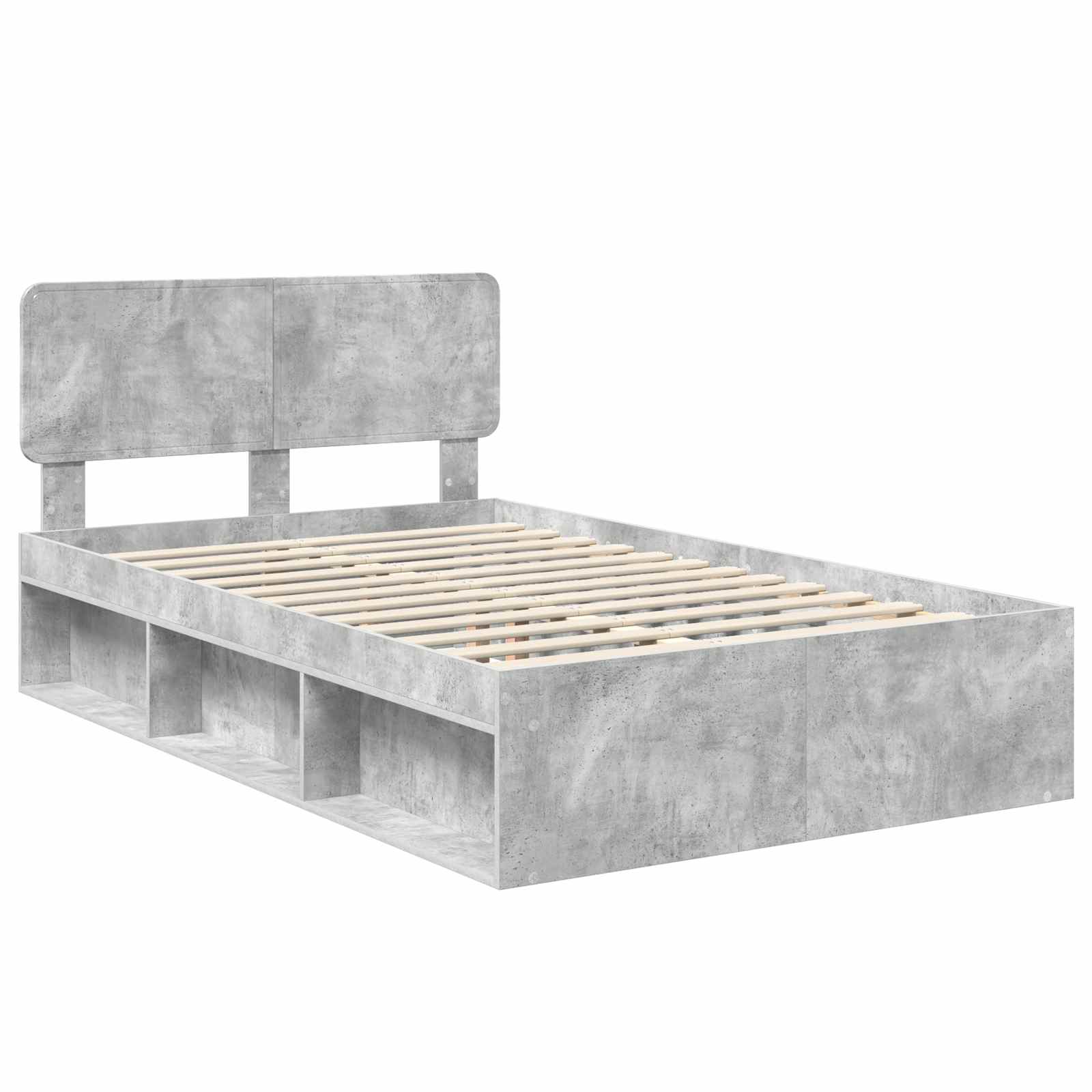 vidaXL Bed Frame Concerte Grey 135 x 190 cm Solid Pine Wood 4