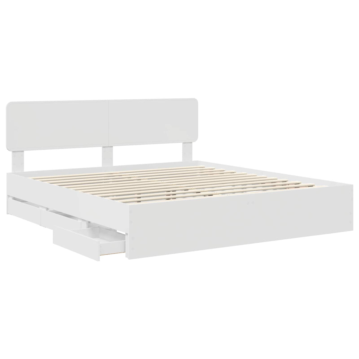 vidaXL Bed Frame with Drawer White 180 x 200 cm Engineered Wood 5