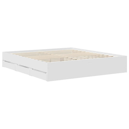 vidaXL Bed Frame with Drawer White 180 x 200 cm Engineered Wood 6