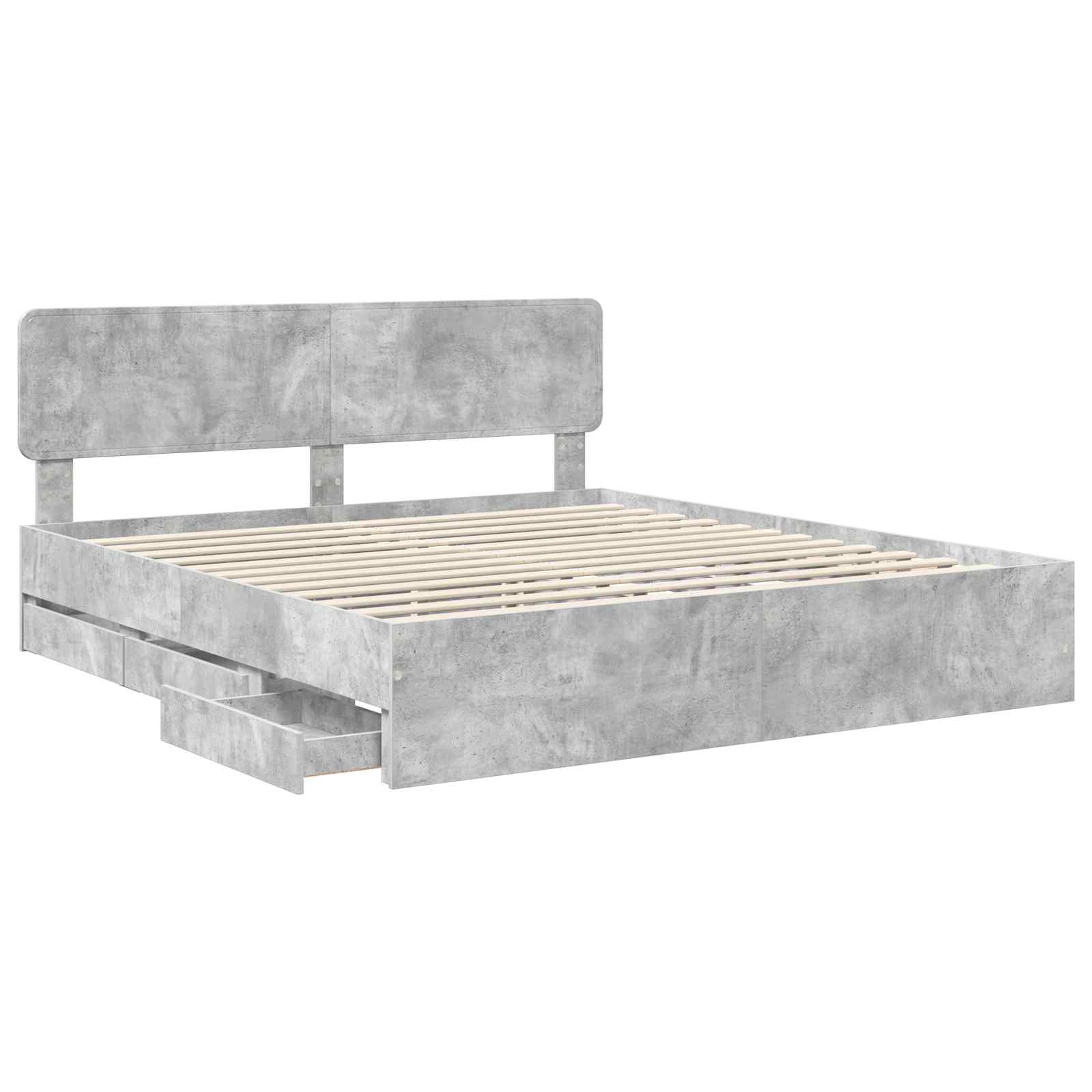 vidaXL Bed Frame Concrete Grey 180 x 200 cm Engineered Wood 5