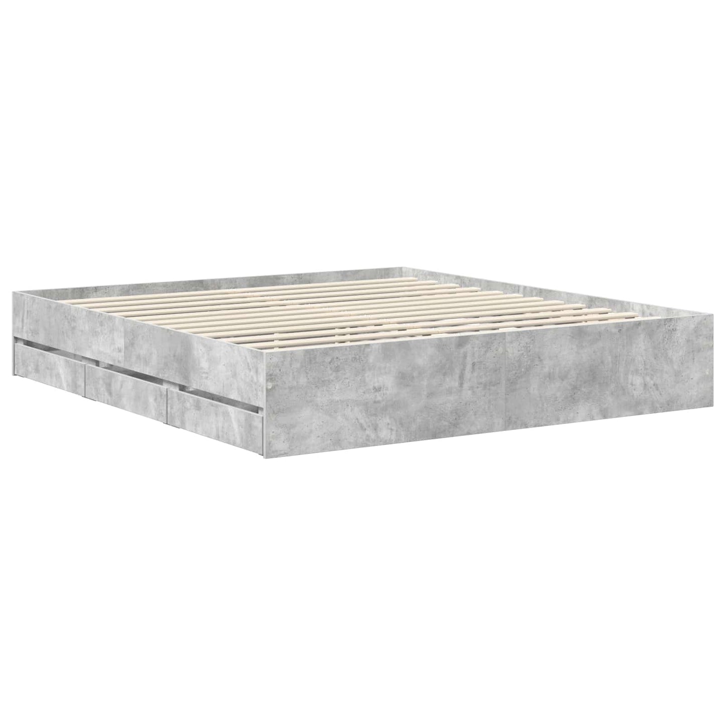 vidaXL Bed Frame Concrete Grey 180 x 200 cm Engineered Wood 6