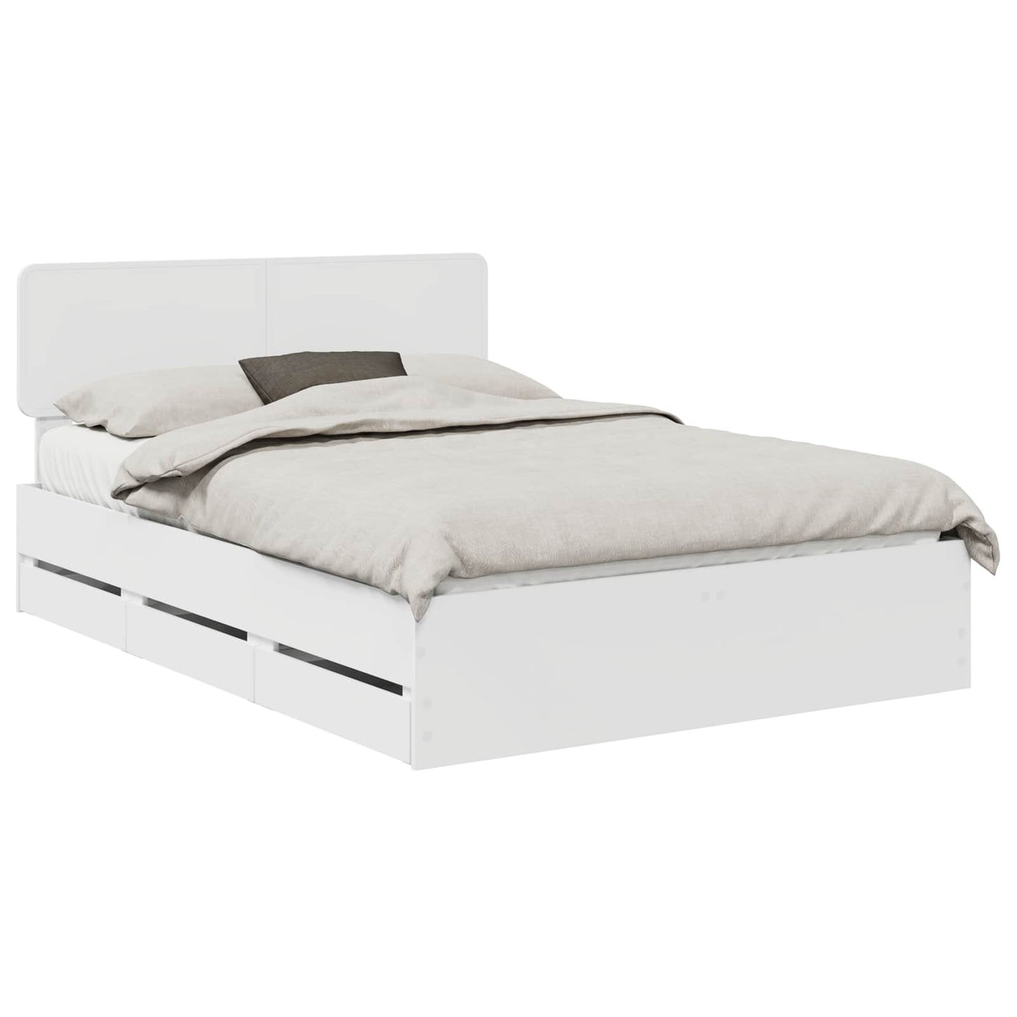 vidaXL Bed Frame with Drawer White 160 x 200 cm Engineered Wood 2