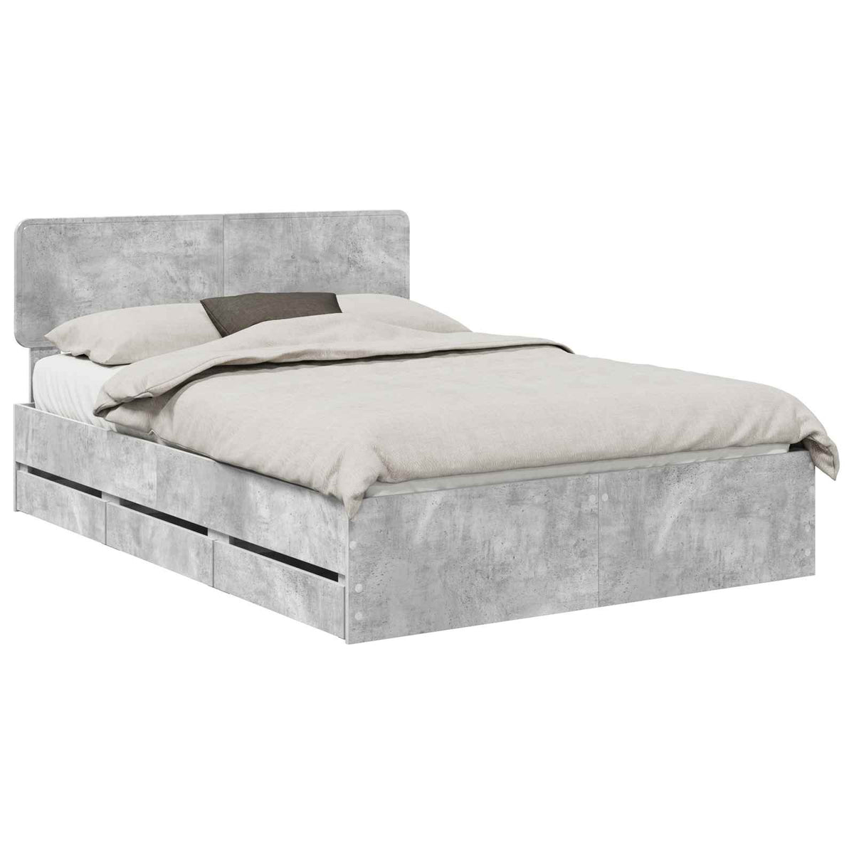 Bed Frame Engineered Wood Length 200 cm Concrete grey 150 cm